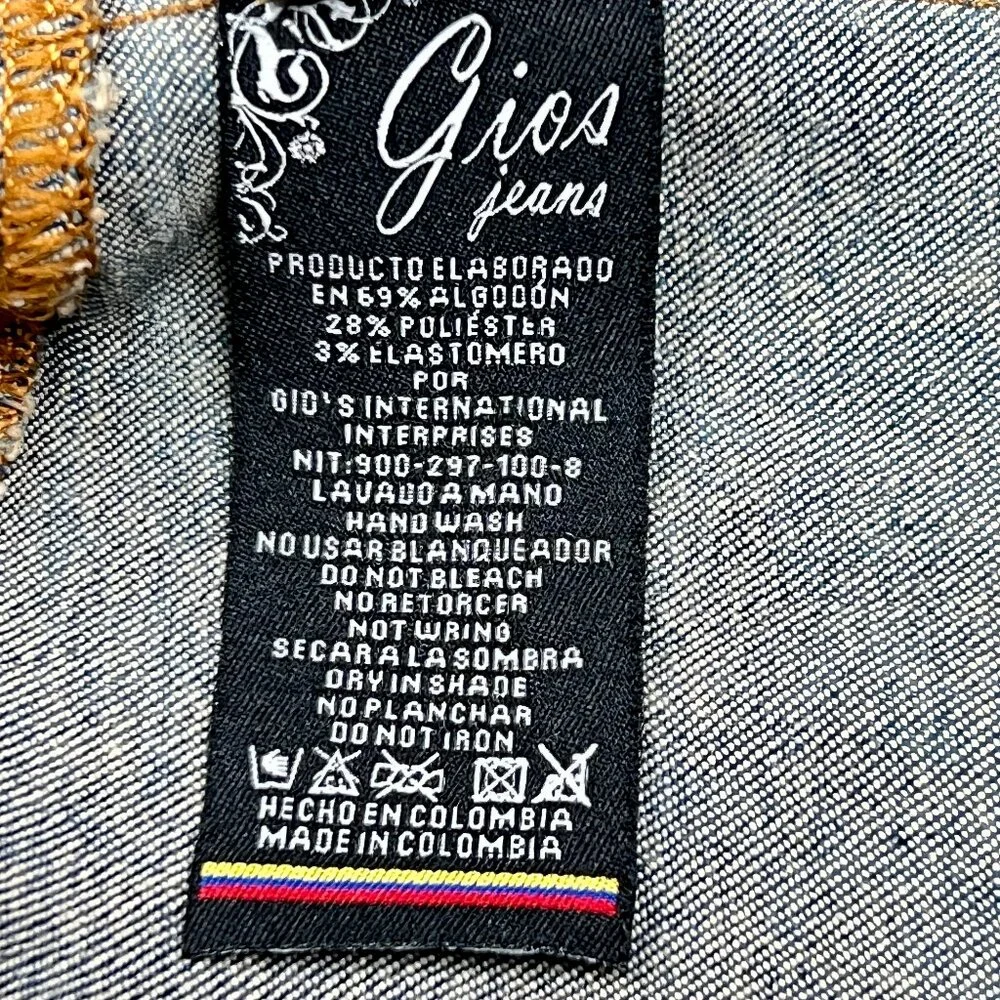 '90s Vintage Acid-Wash‎ Rose Embroidered Destroyed Goth Grunge Denim Vest Size 6